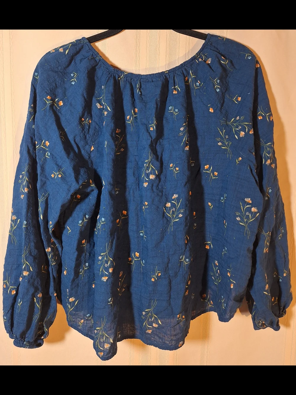 a.n.a Blue Floral Peasant Tunic - Picture 2 of 4